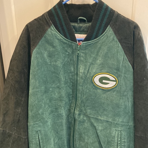 Vintage NFL Green Bay Packers Leather Varsity Jacket XL | Embroidered Logos - Picture 4 of 16